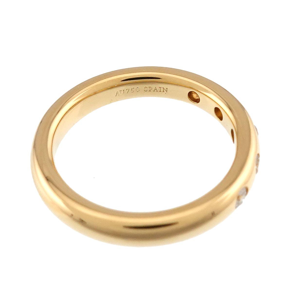 Stacking Diamond 5P Ring 18K Yellow Gold 750 Size2.5(US)