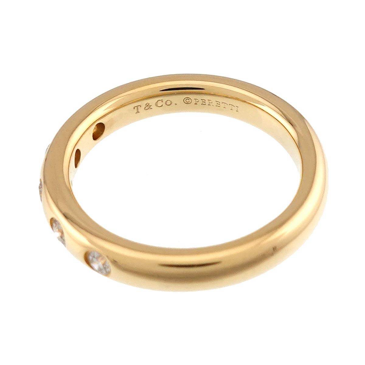 Stacking Diamond 5P Ring 18K Yellow Gold 750 Size2.5(US)