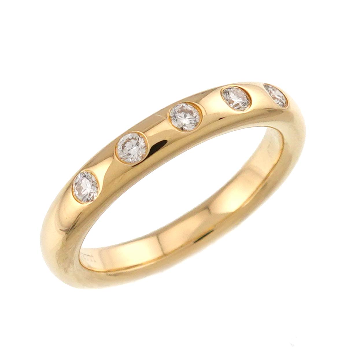 Stacking Diamond 5P Ring 18K Yellow Gold 750 Size2.5(US)