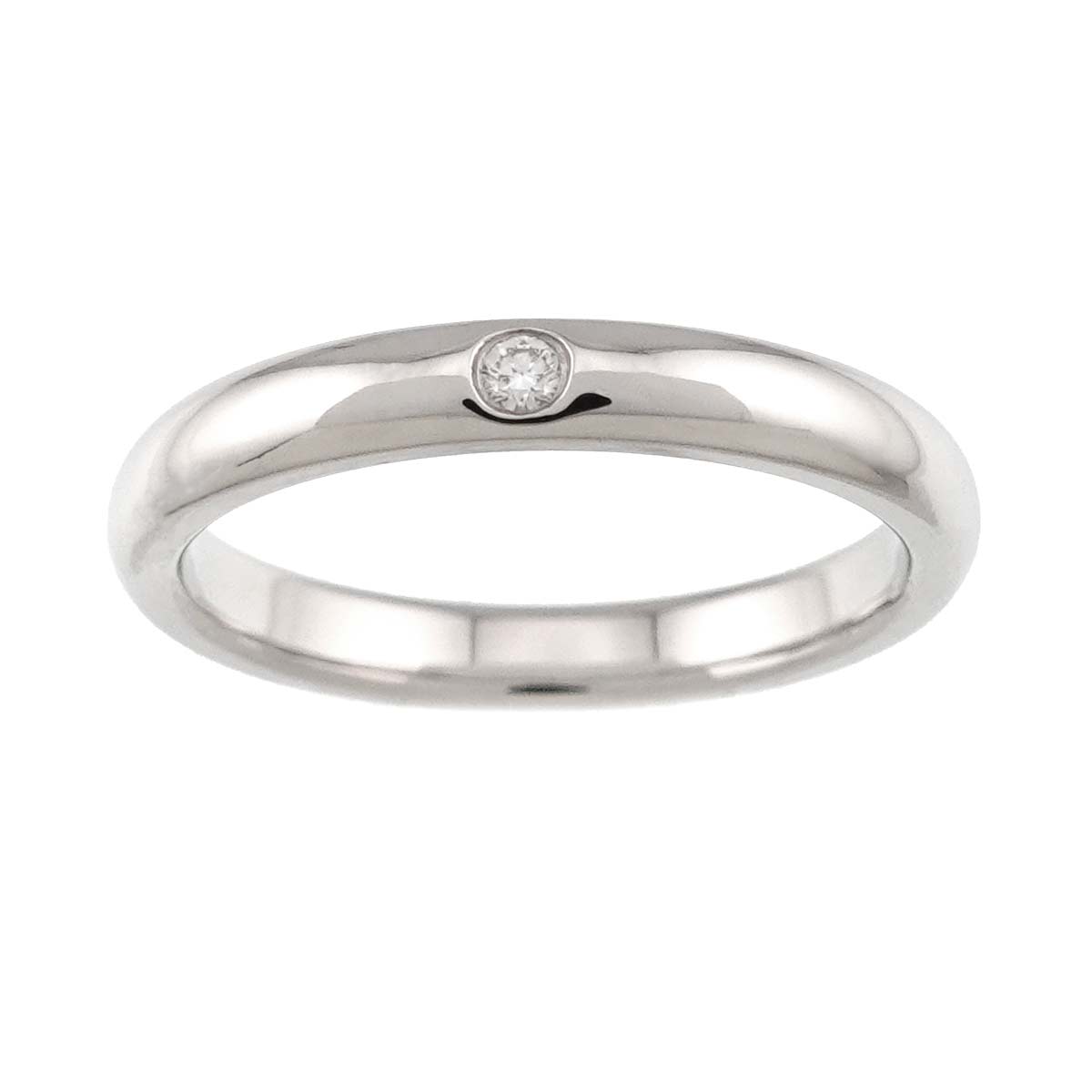 Stacking Band Ring Diamond 1P Pt Size5.75-6(US)
