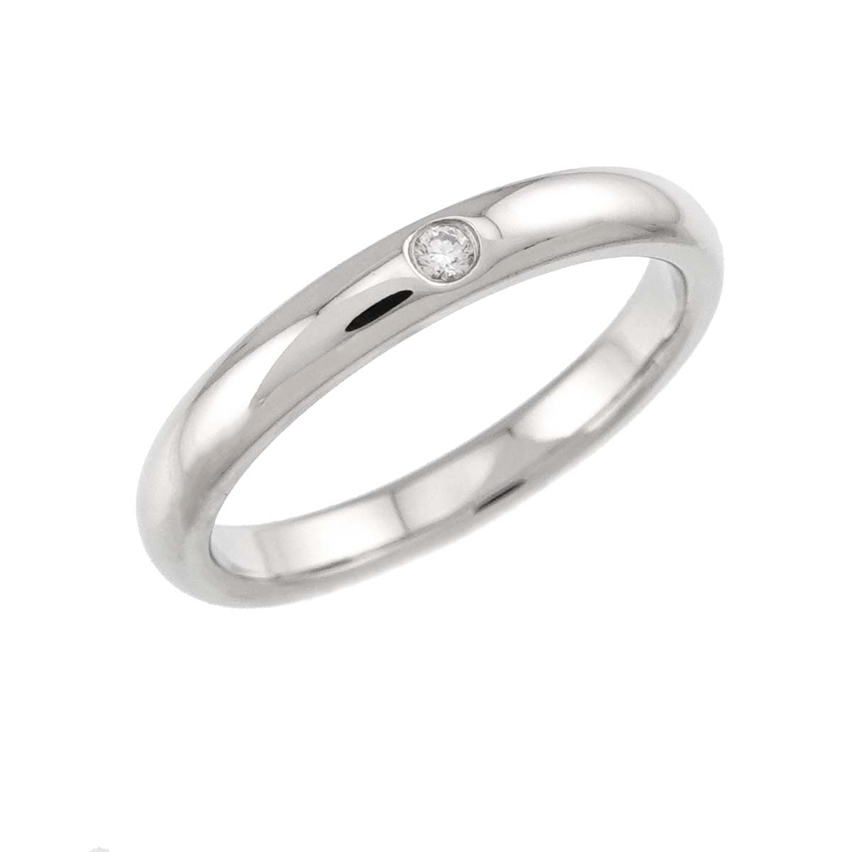 Stacking Band Ring Diamond 1P Pt Size5.75-6(US)