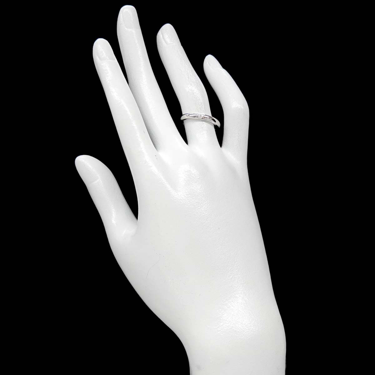 Stacking Band Ring Diamond 1P Pt Size5.75-6(US)