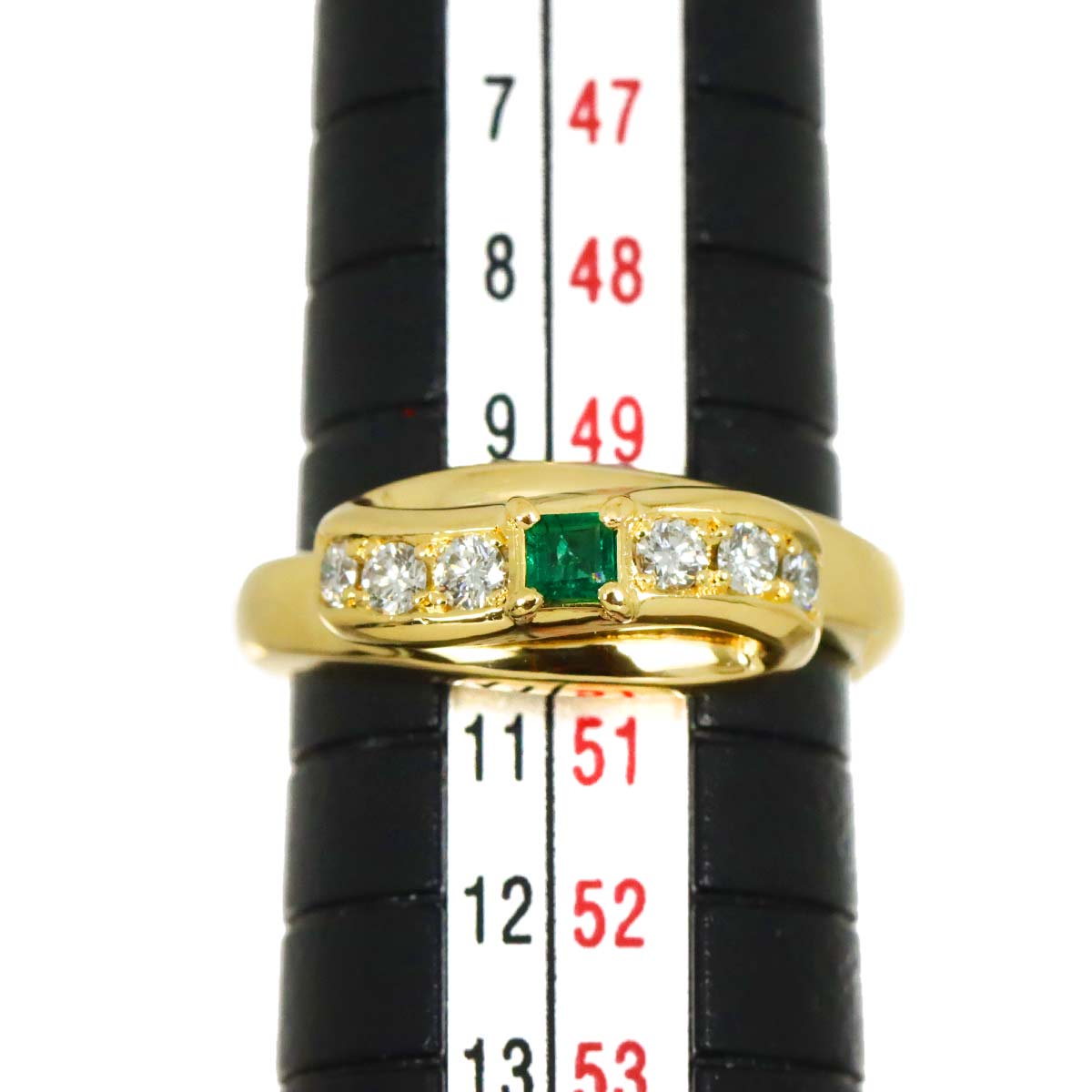 POLA Emerald 0.08ct Diamond 0.18ct Ring 18K YG 750 Size5.25(US)