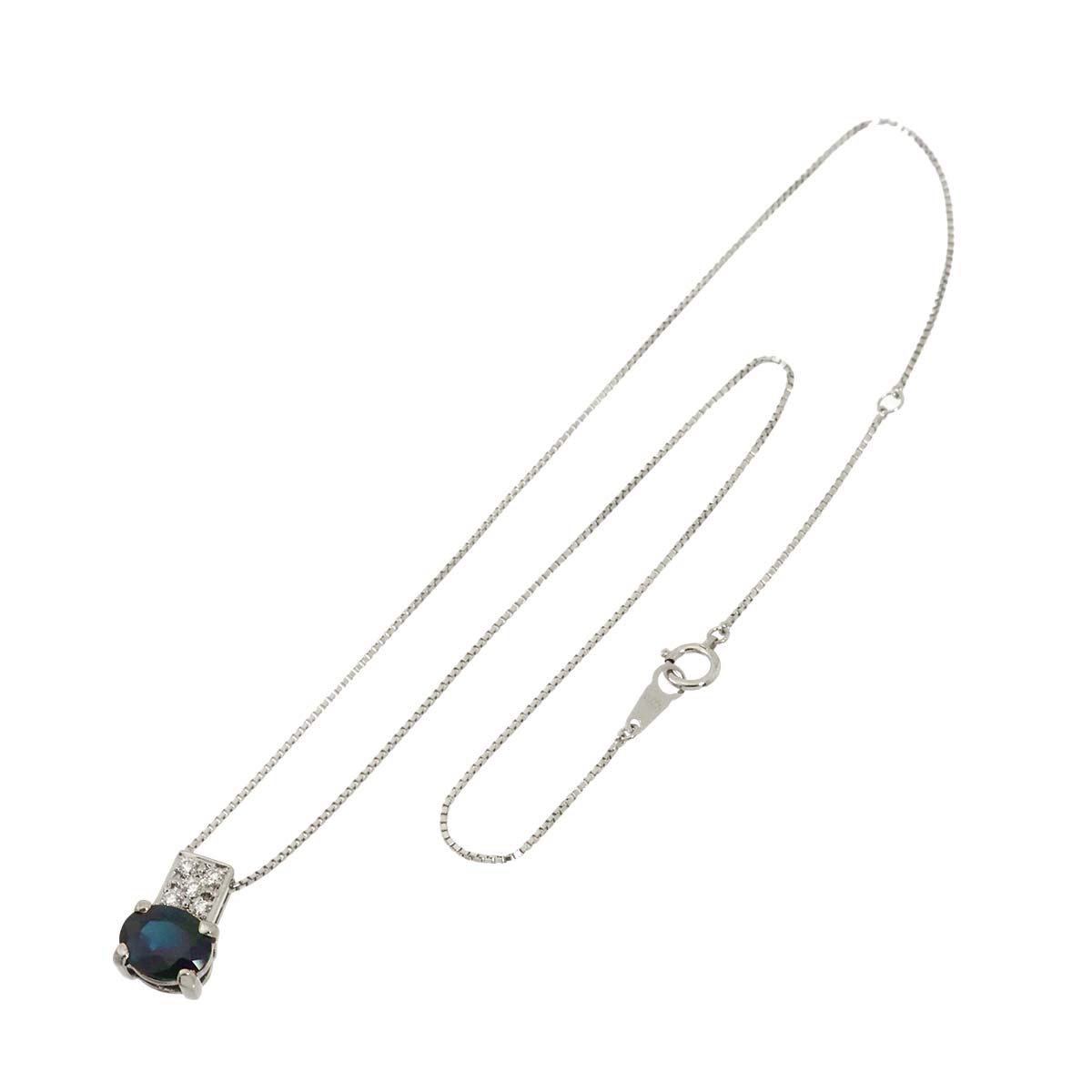 Sapphire 2.57ct Diamond 0.11ct Necklace Platinum