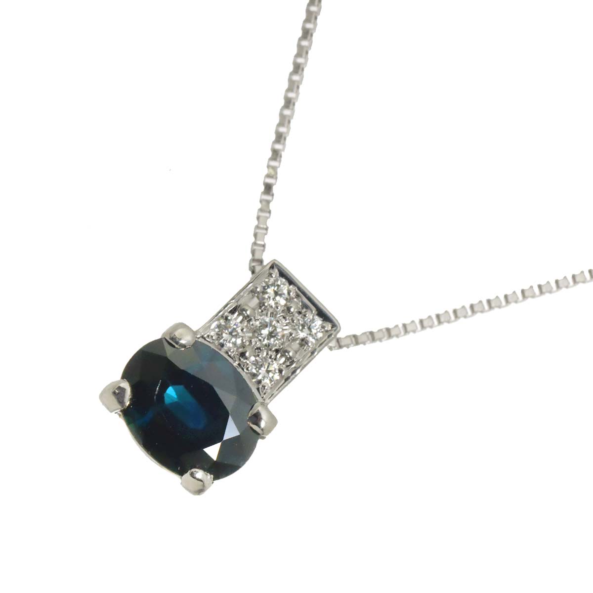 Sapphire 2.57ct Diamond 0.11ct Necklace Platinum