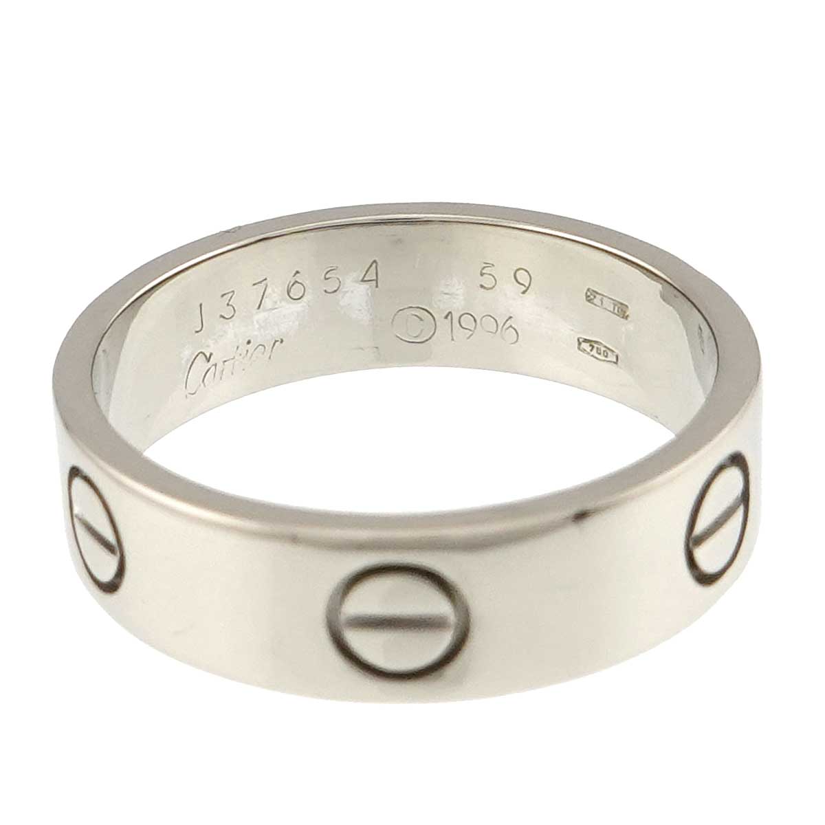 Love Ring 18K White Gold 750 size59 8.75(US)