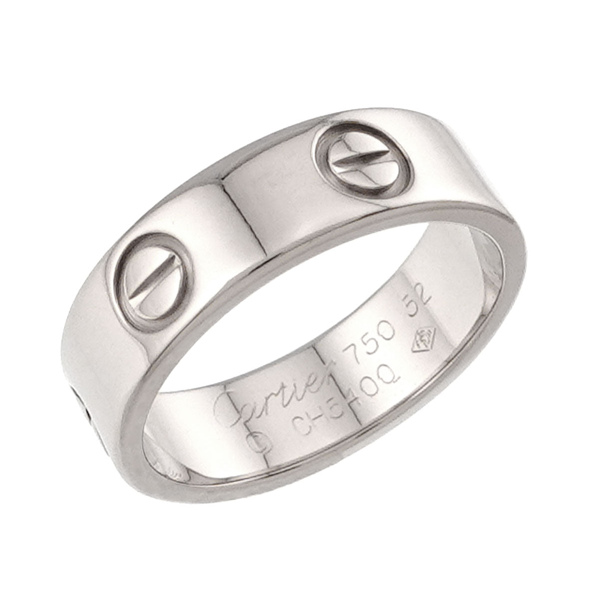 Love Ring 18K White Gold 750 size52 5.5-5.75(US)