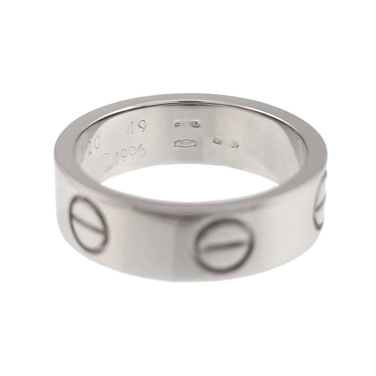 Love Ring 18K White Gold 750 size49 4.5-4.75(US)
