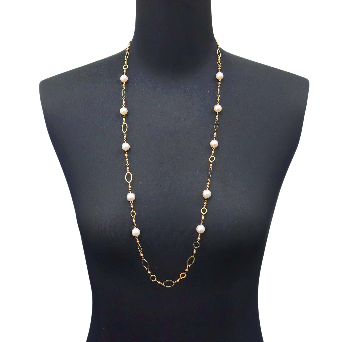 South Sea pearl 9.4-9.0mm Necklace 18K PG YG 750