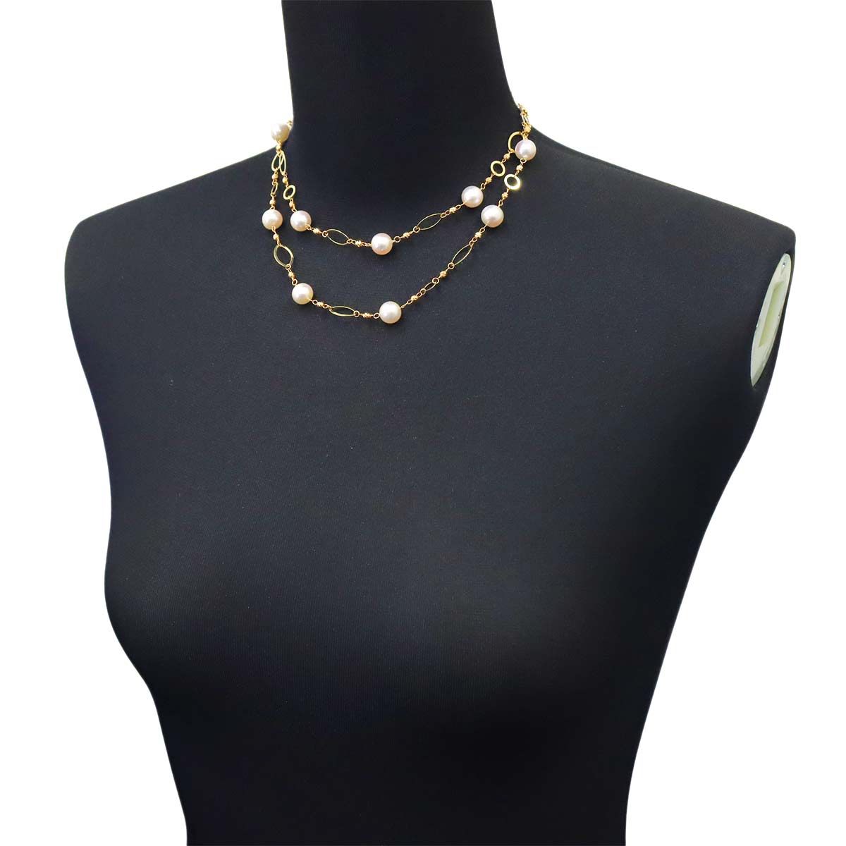 South Sea pearl 9.4-9.0mm Necklace 18K PG YG 750