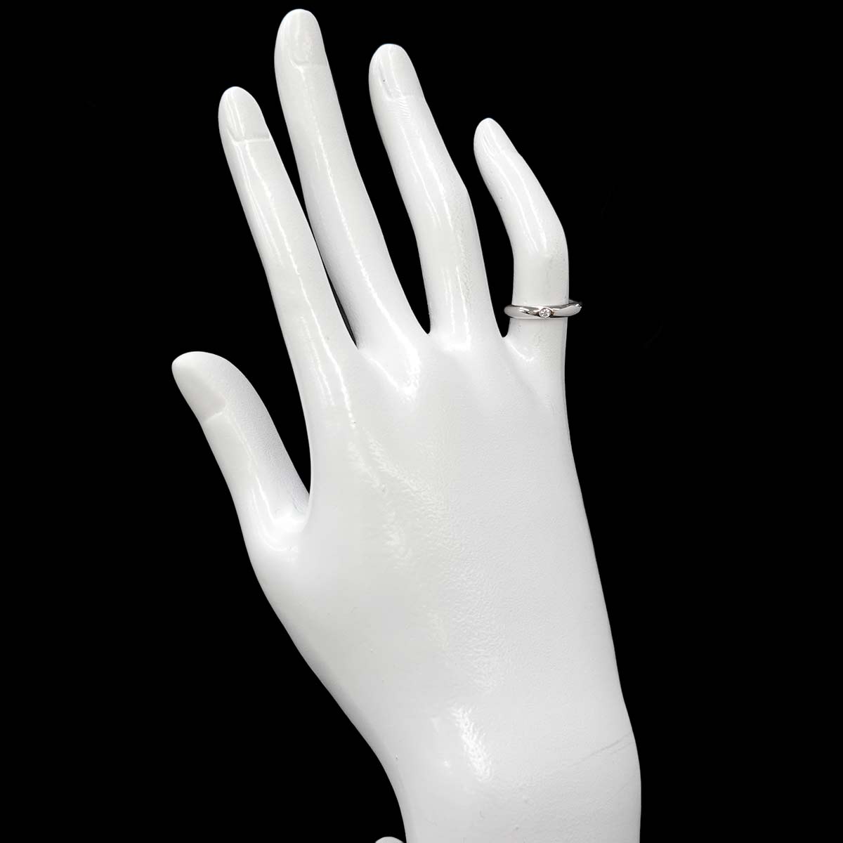 Stacking Band Ring Diamond 1P Pt Size2.75-3(US)