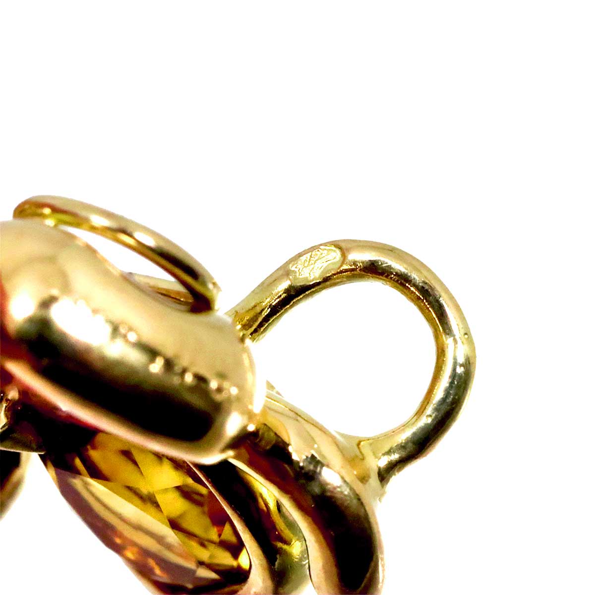 Pendant Top Garnet Citrine 18K Yellow Gold 750