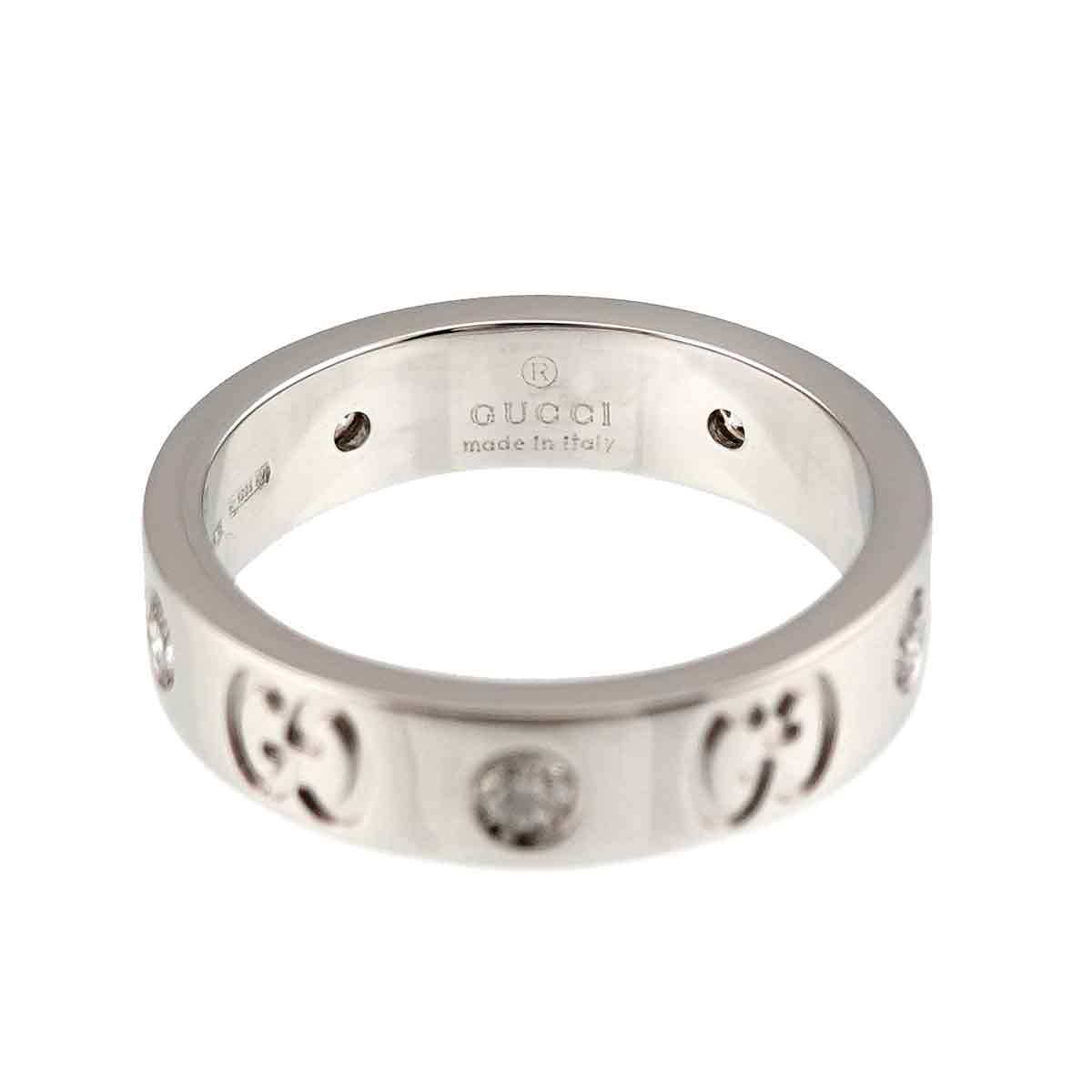 ICON Ring Diamond 18K WG White Gold 750 size7 3.75-4(US)