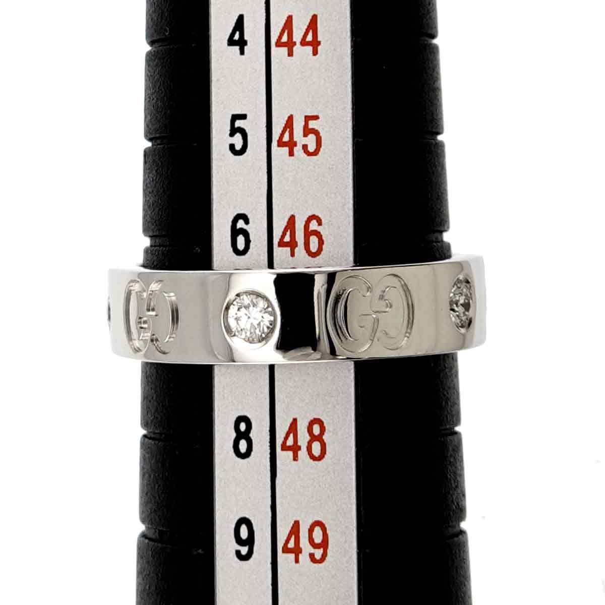 ICON Ring Diamond 18K WG White Gold 750 size7 3.75-4(US)