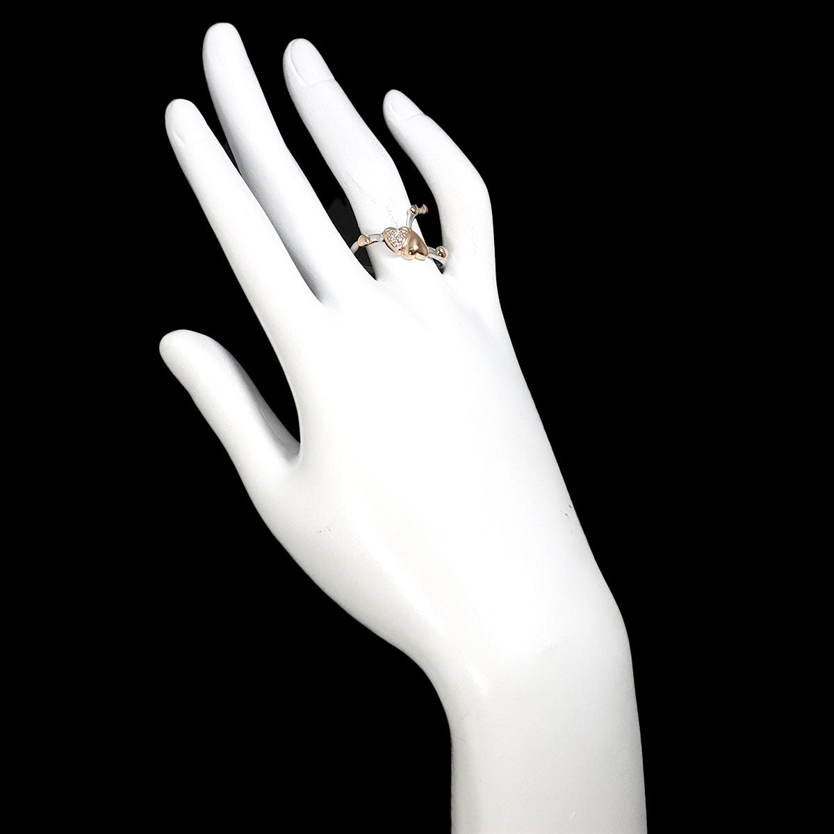 Diamond 0.10ct Ring 18K WG PG 750 Size7.75-8(US)