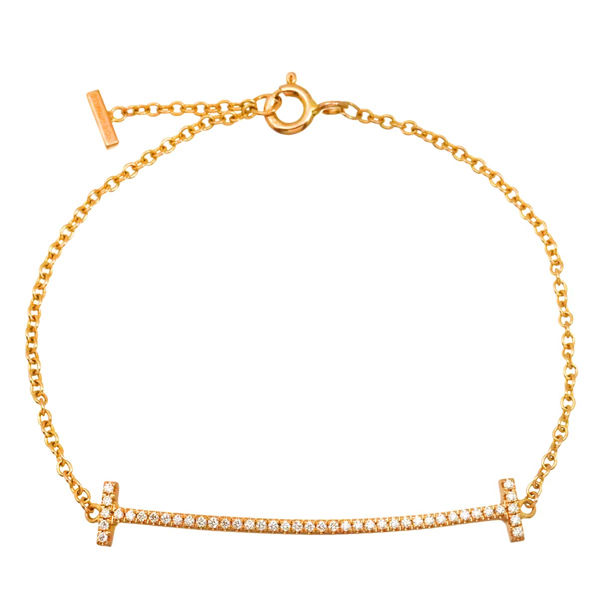 T Smile Diamond Bracelet 18K Pink Gold 750
