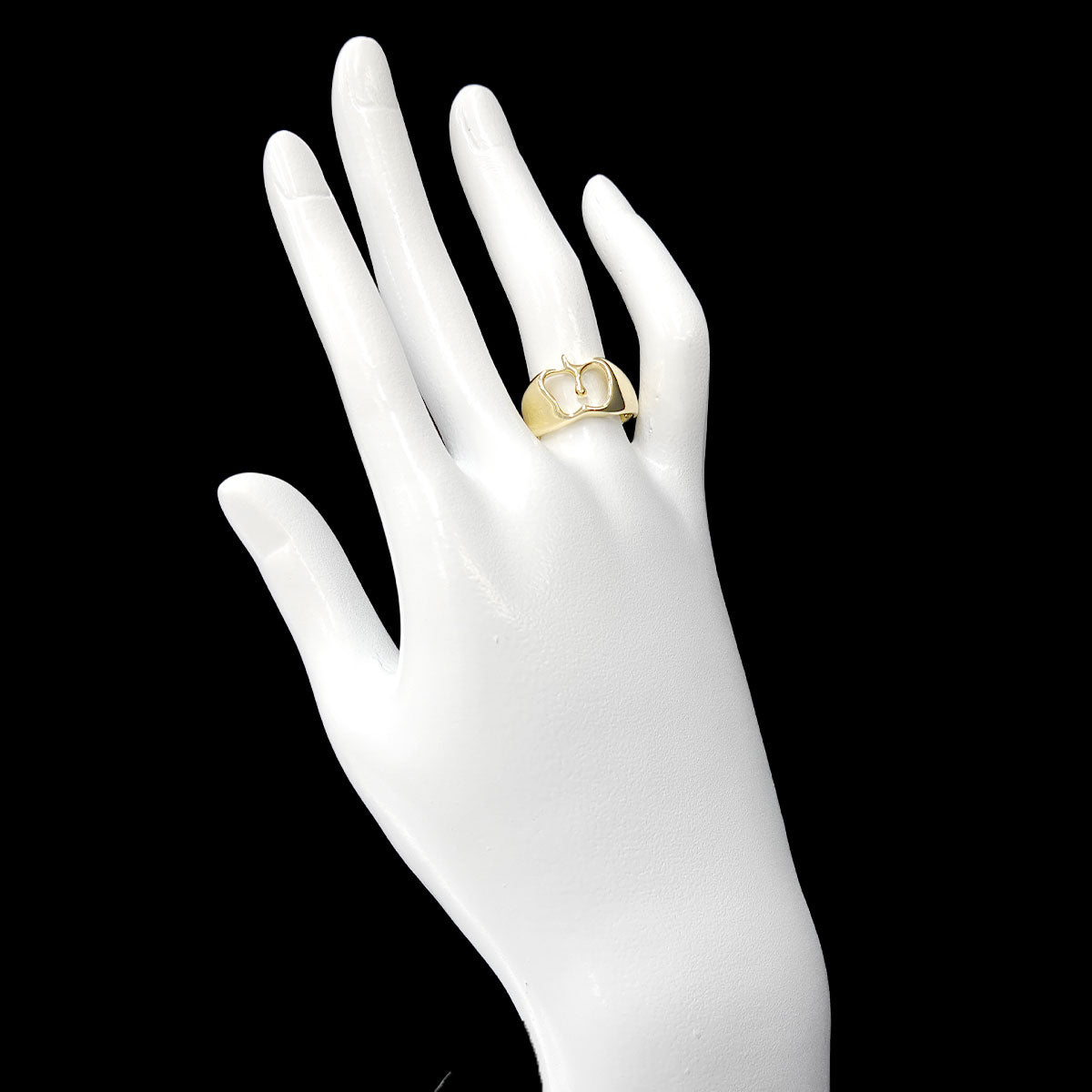 Apple motif Ring 18K K18 YG 750 size6.75(JPN)
