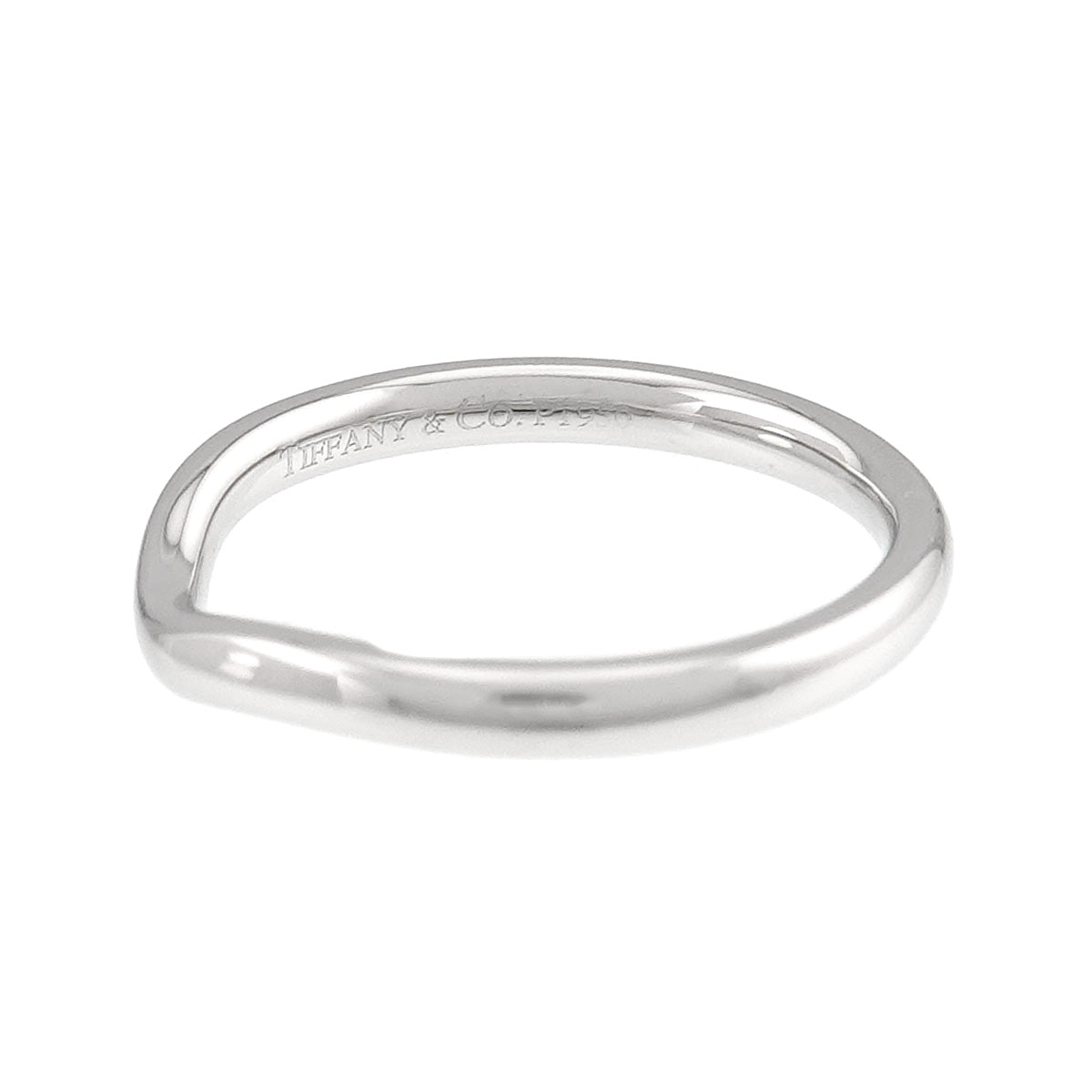 Curved Band Ring Pt Platinum size4.75-5(US)