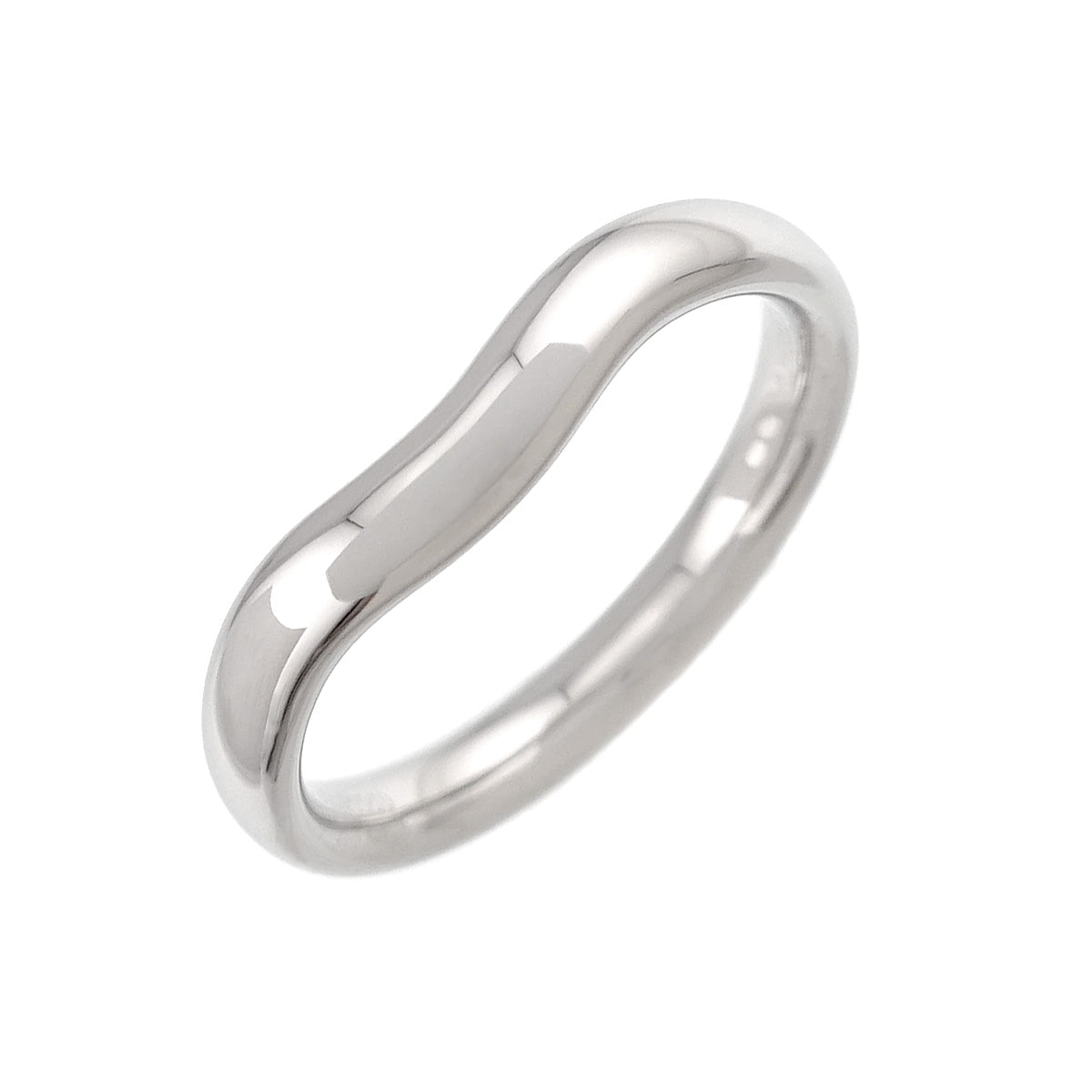 Curved Band Ring Pt Platinum size6.75(US)