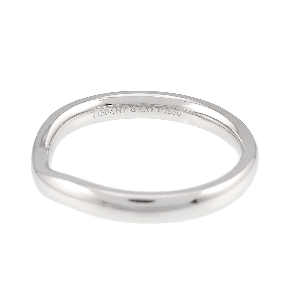 Curved Band Ring Pt Platinum size7.25-7.5(US)