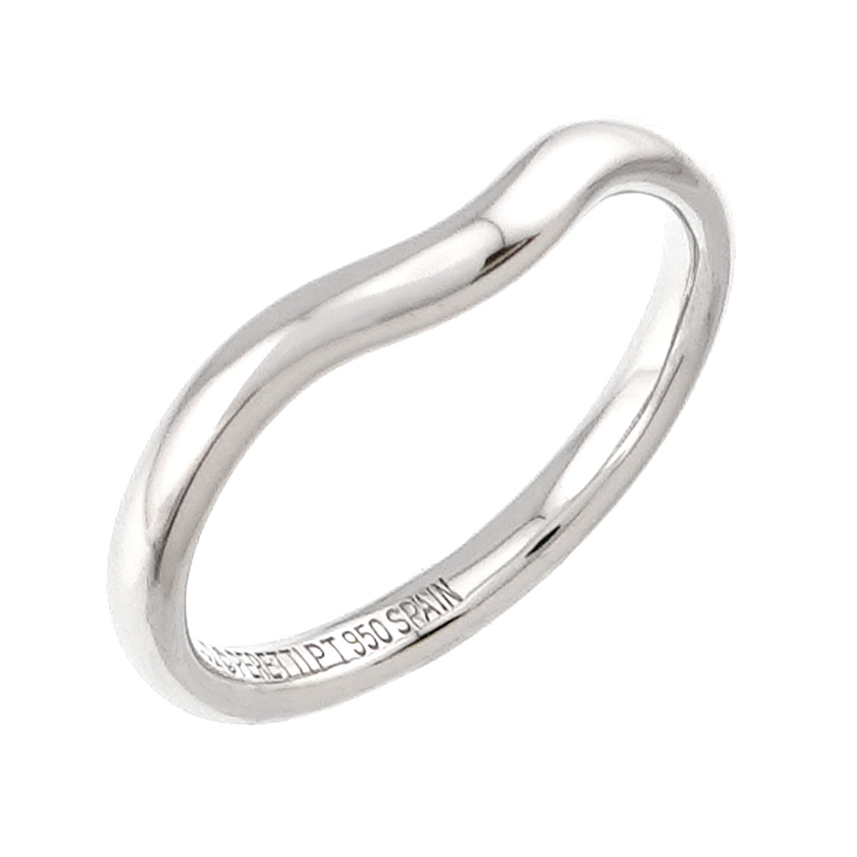 Curved Band Ring Pt Platinum size4.75-5(US)