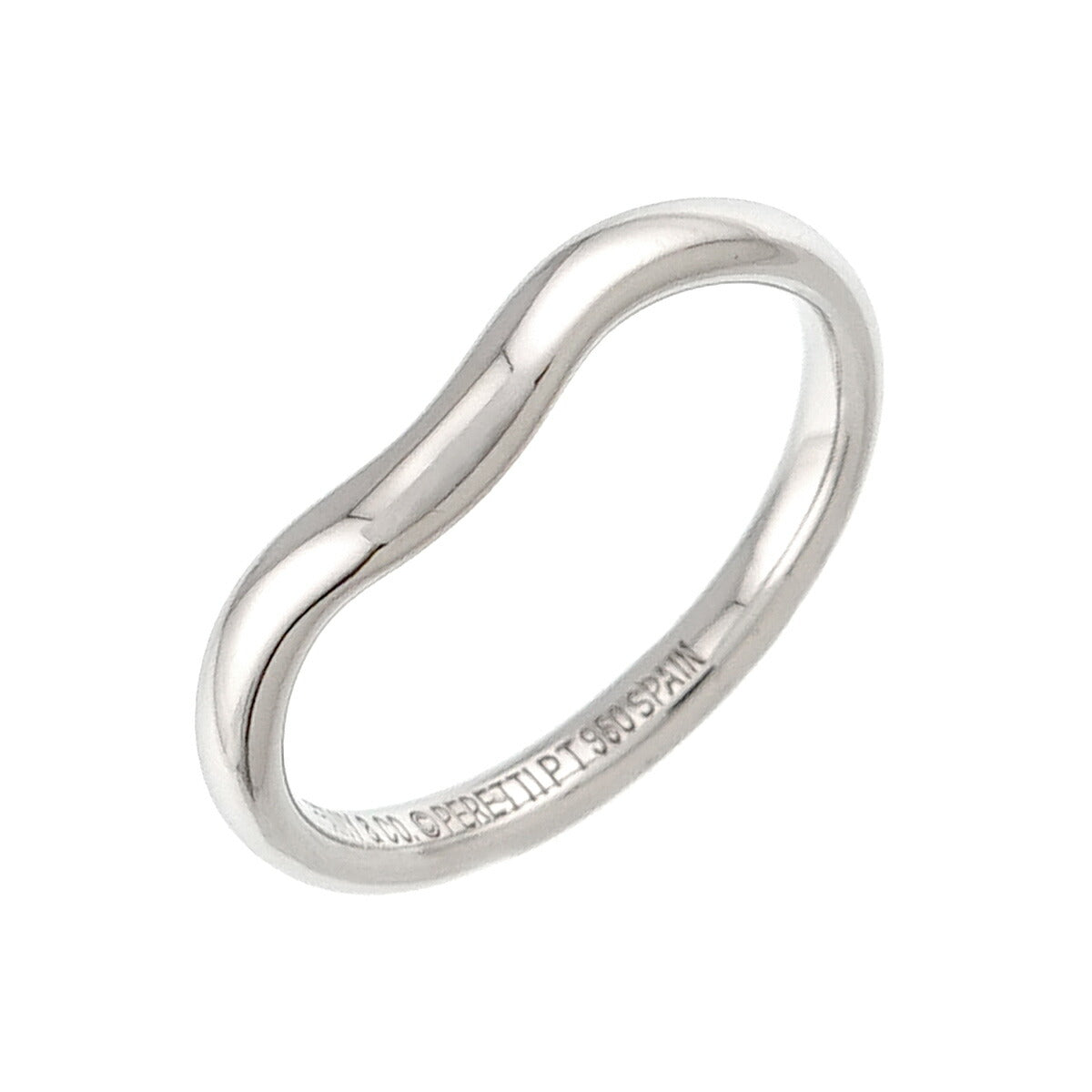 Curved Band Ring Pt Platinum size4.75-5(US)