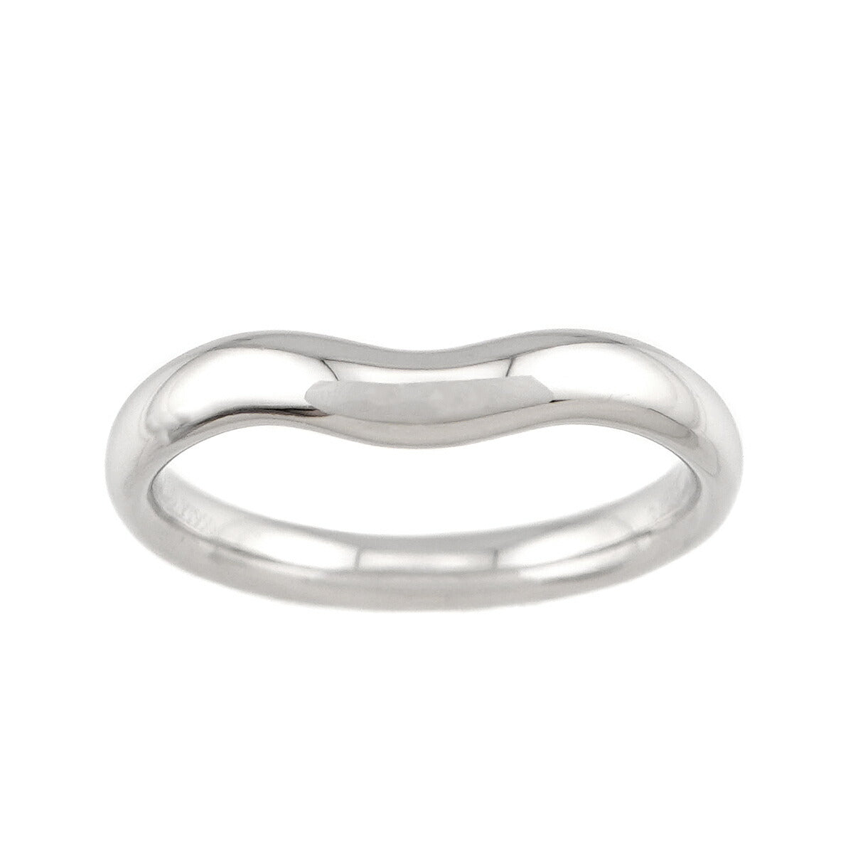 Wide Curved Band Ring Pt Platinum size7.5(US)