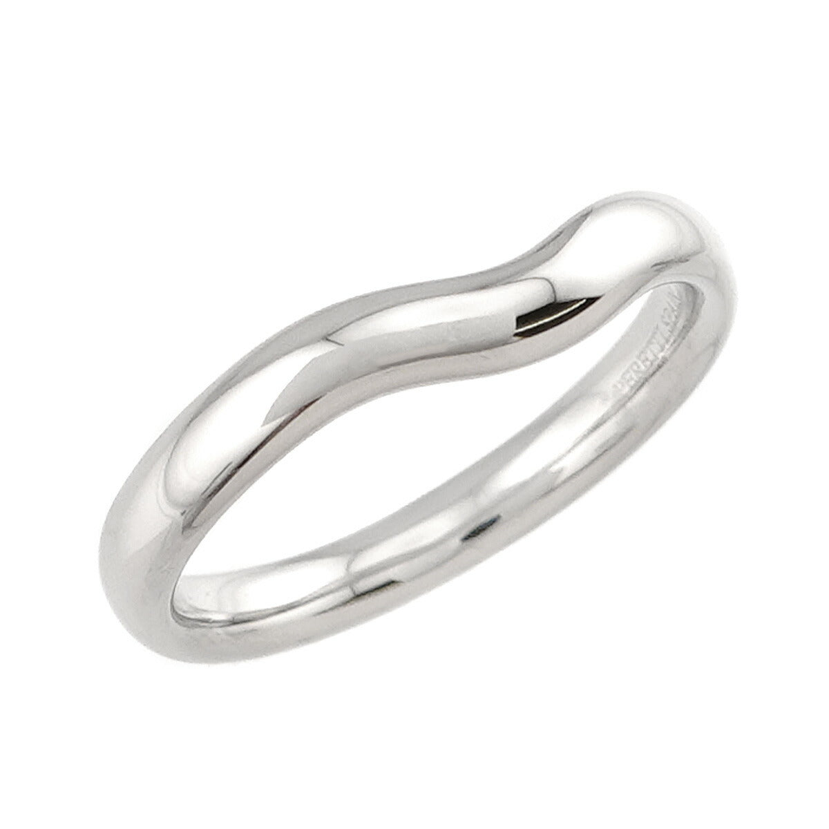 Wide Curved Band Ring Pt Platinum size7.5(US)