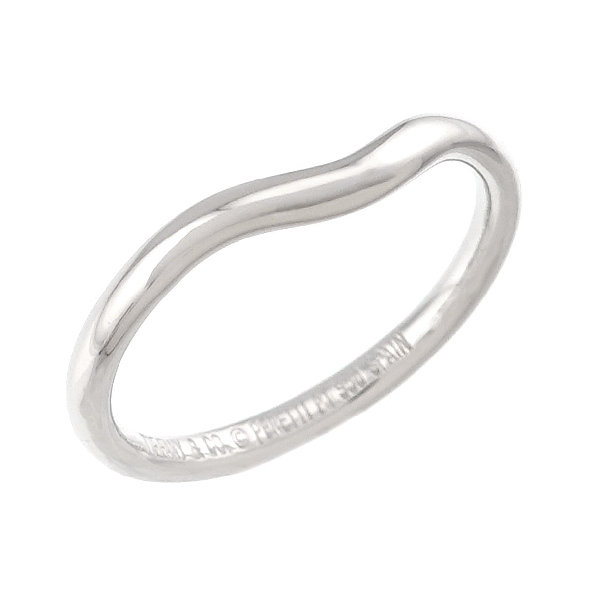 Curved Band Ring Pt Platinum size6.75(US)