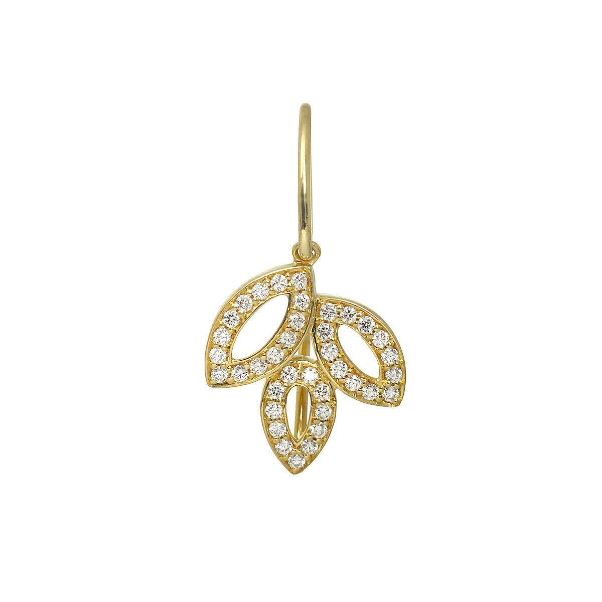 Lily cluster Earring Diamond 18K YG One Piece only