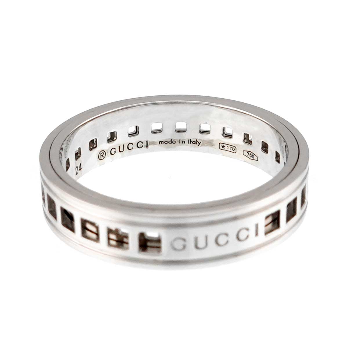 Scroll Ring 18K White Gold 750 Size24 10.25(US)