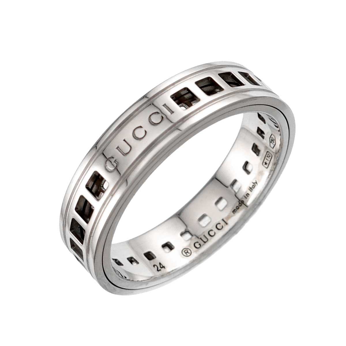 Scroll Ring 18K White Gold 750 Size24 10.25(US)