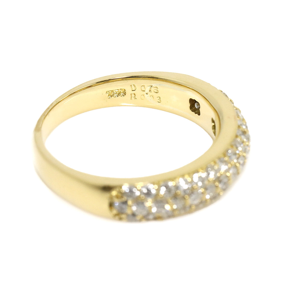 Diamond 0.76ct Ruby 0.03ct Ring 18K YG 750 Size5.5-5.75(US)
