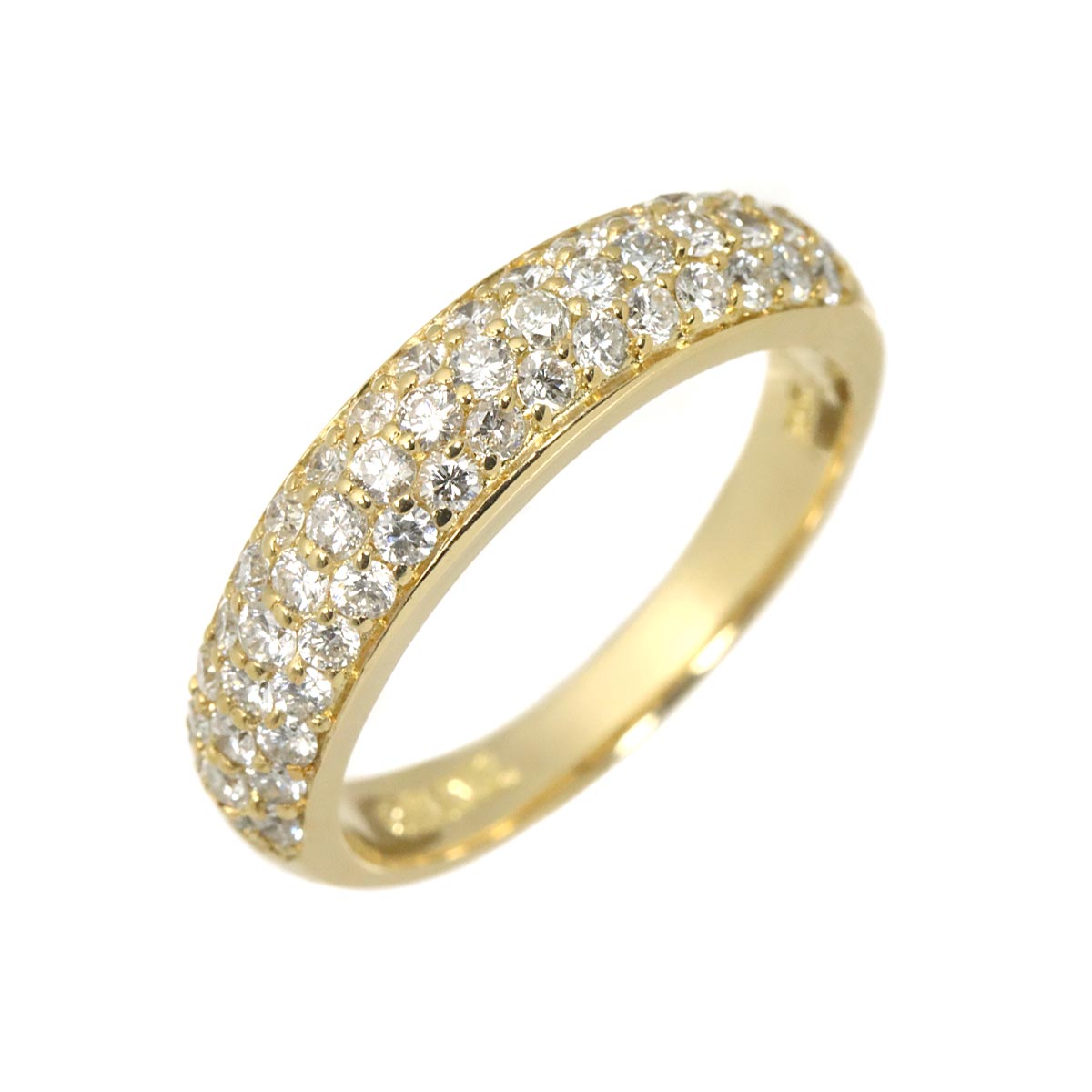 Diamond 0.76ct Ruby 0.03ct Ring 18K YG 750 Size5.5-5.75(US)