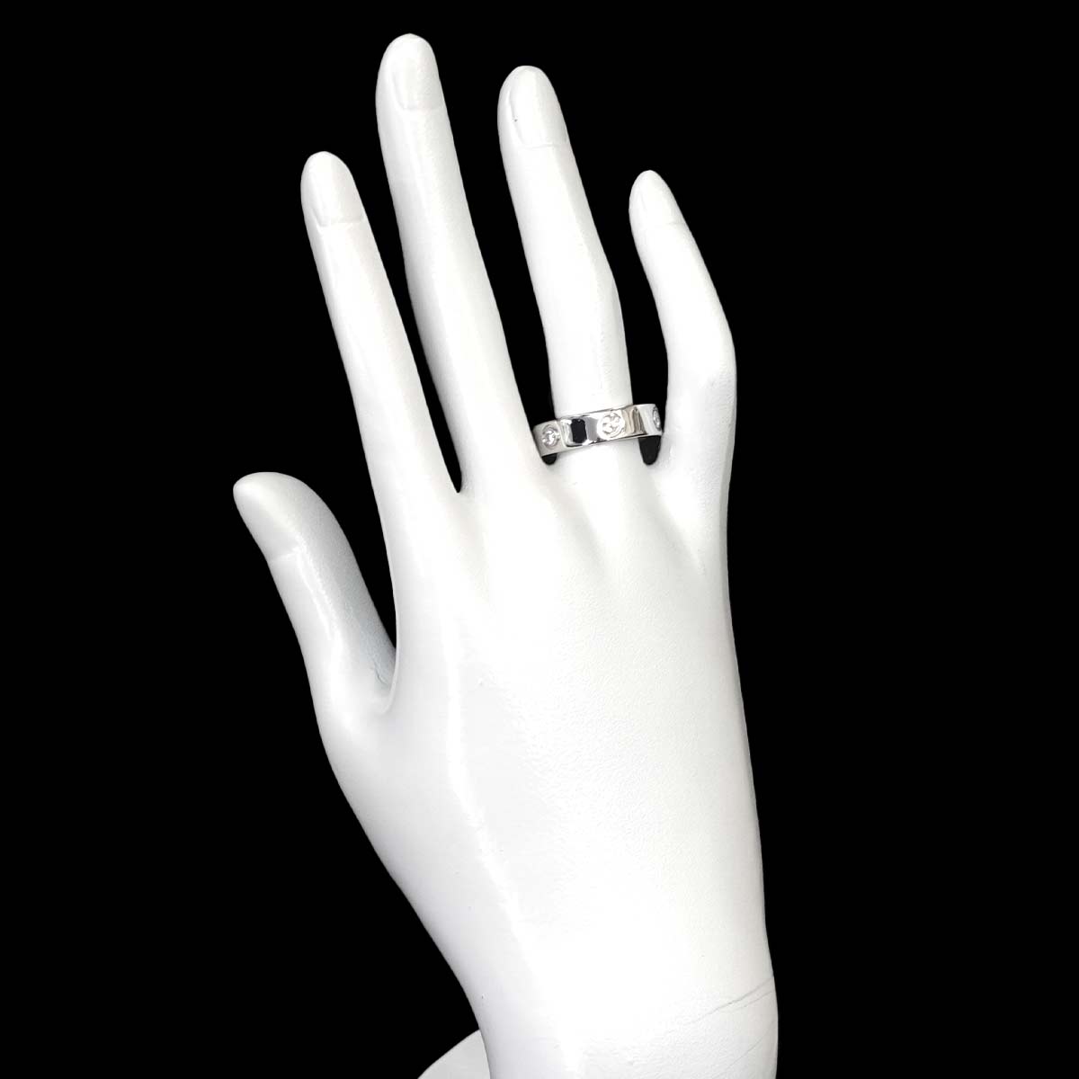 Love Ring Diamond 3P 18K White Gold 750 size56 7.25(US)