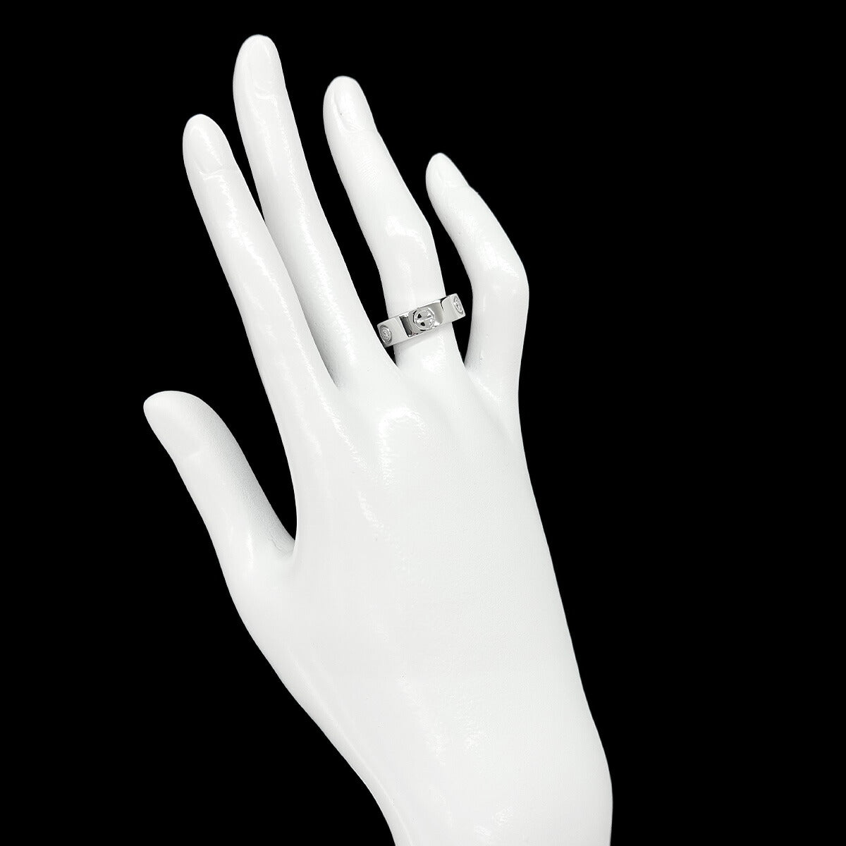 Love Half Diamond Ring 18K White Gold 750 size50 5-5.25(US)