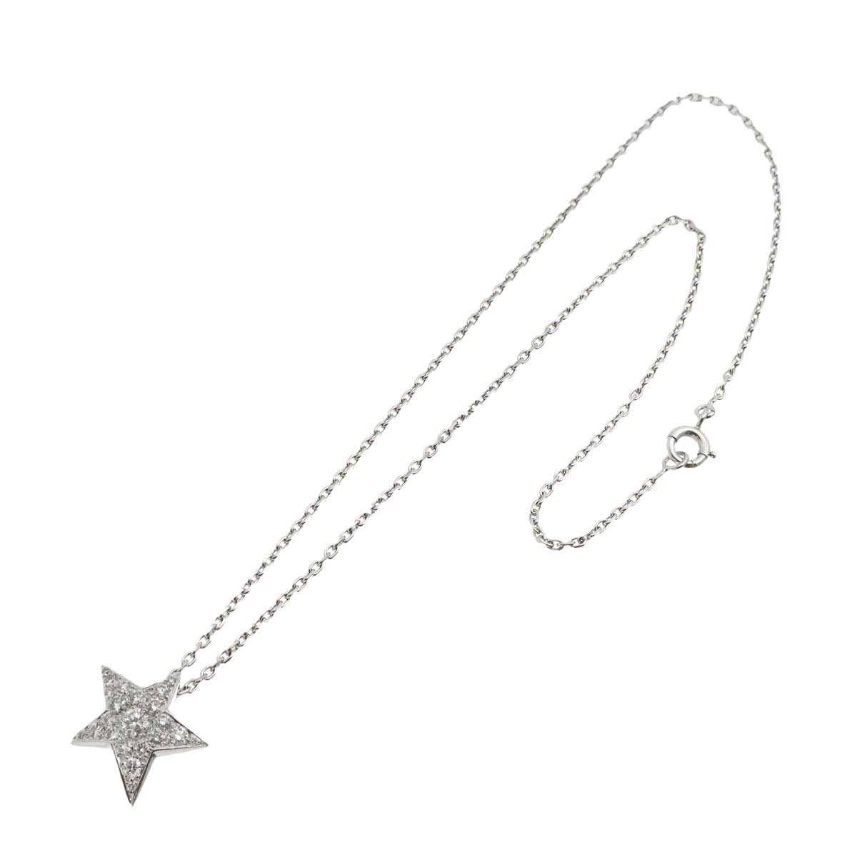 Comet Diamond Necklace LM 18K White Gold 750