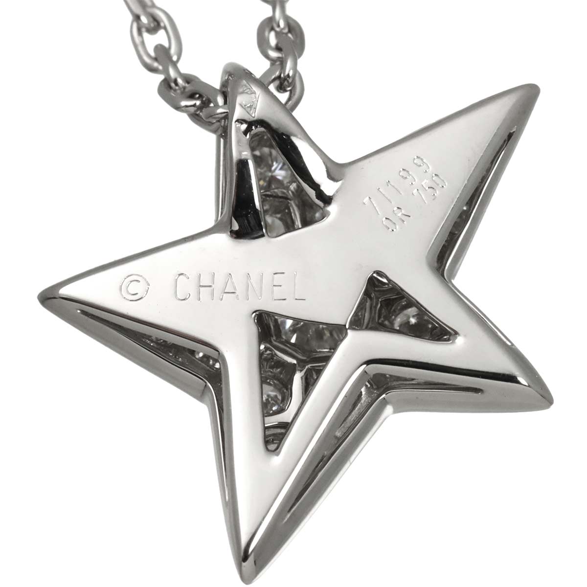 Comet Diamond Necklace LM 18K White Gold 750