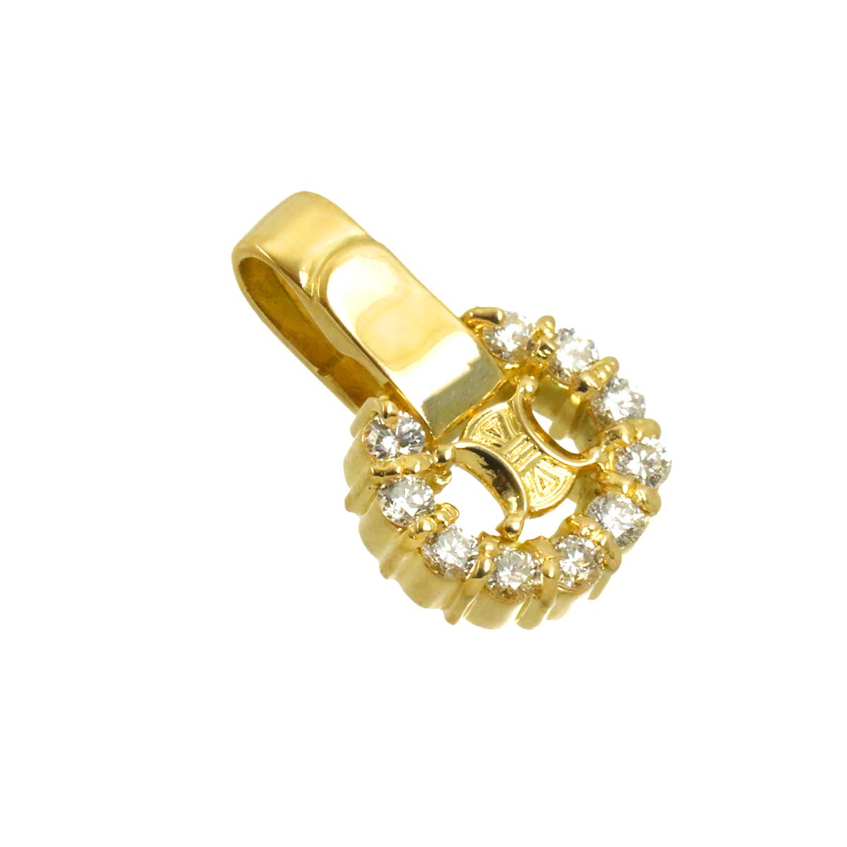 Triomphe Diamond 0.16ct Pendant Top K18 Yellow Gold 750