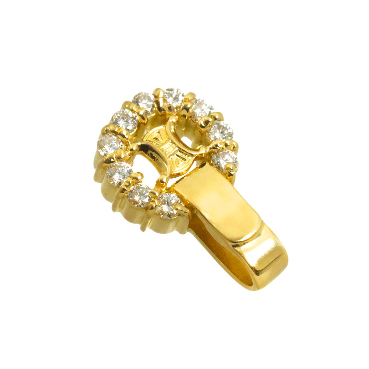 Triomphe Diamond 0.16ct Pendant Top K18 Yellow Gold 750