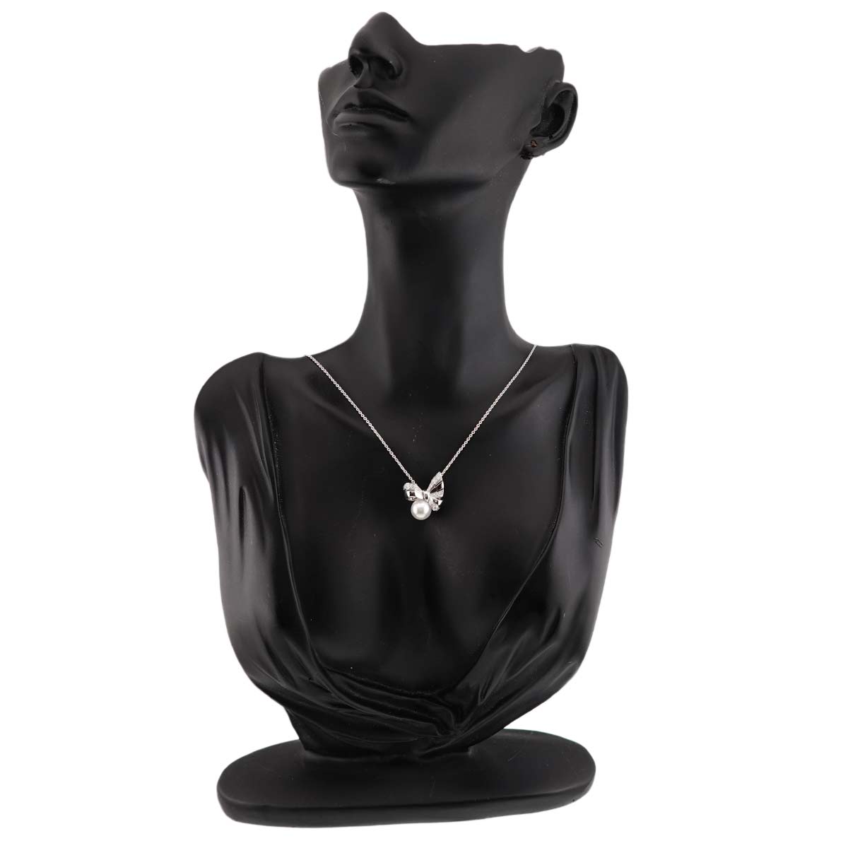 Akoya Pearl 8.4mm Diamond Necklace 18K White Gold 750