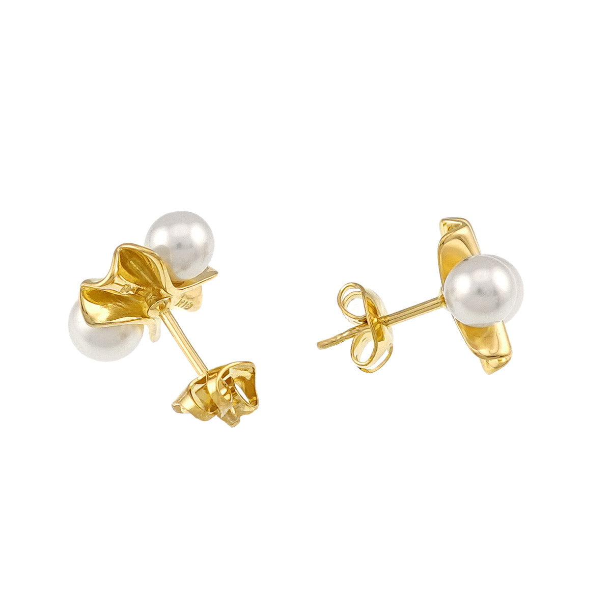Akoya Pearl Earrings Pierced 18K YG 750