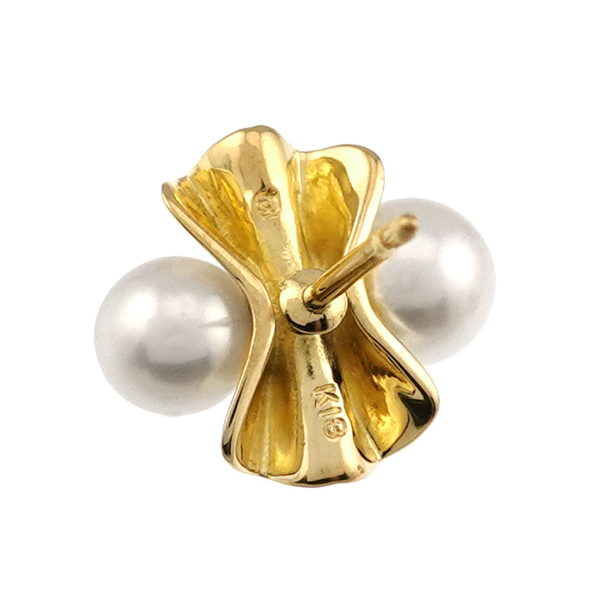 Akoya Pearl Earrings Pierced 18K YG 750