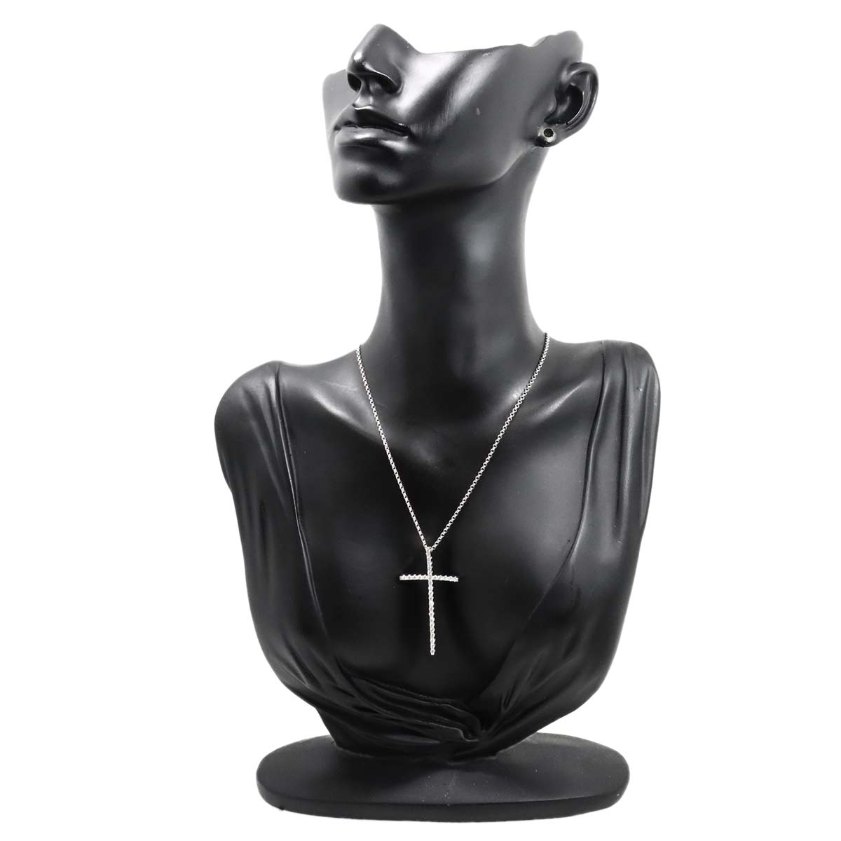 Cross Motif Diamond 0.65ct Necklace 18K White Gold 750