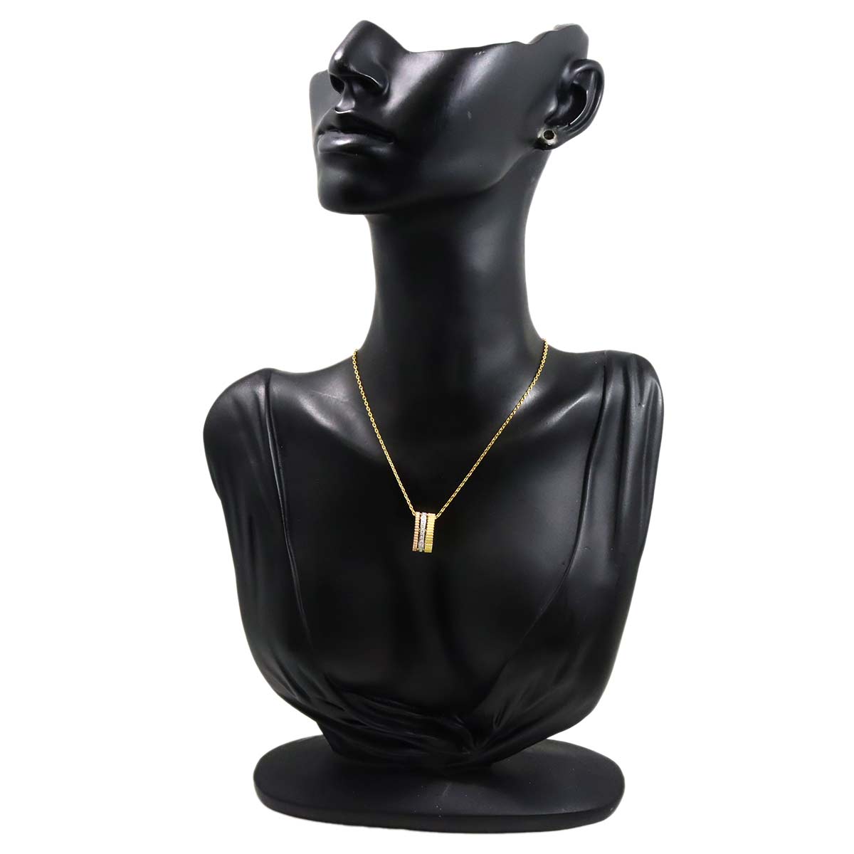 Diamond Ribbon Necklace K18 YG PG 750 Pt