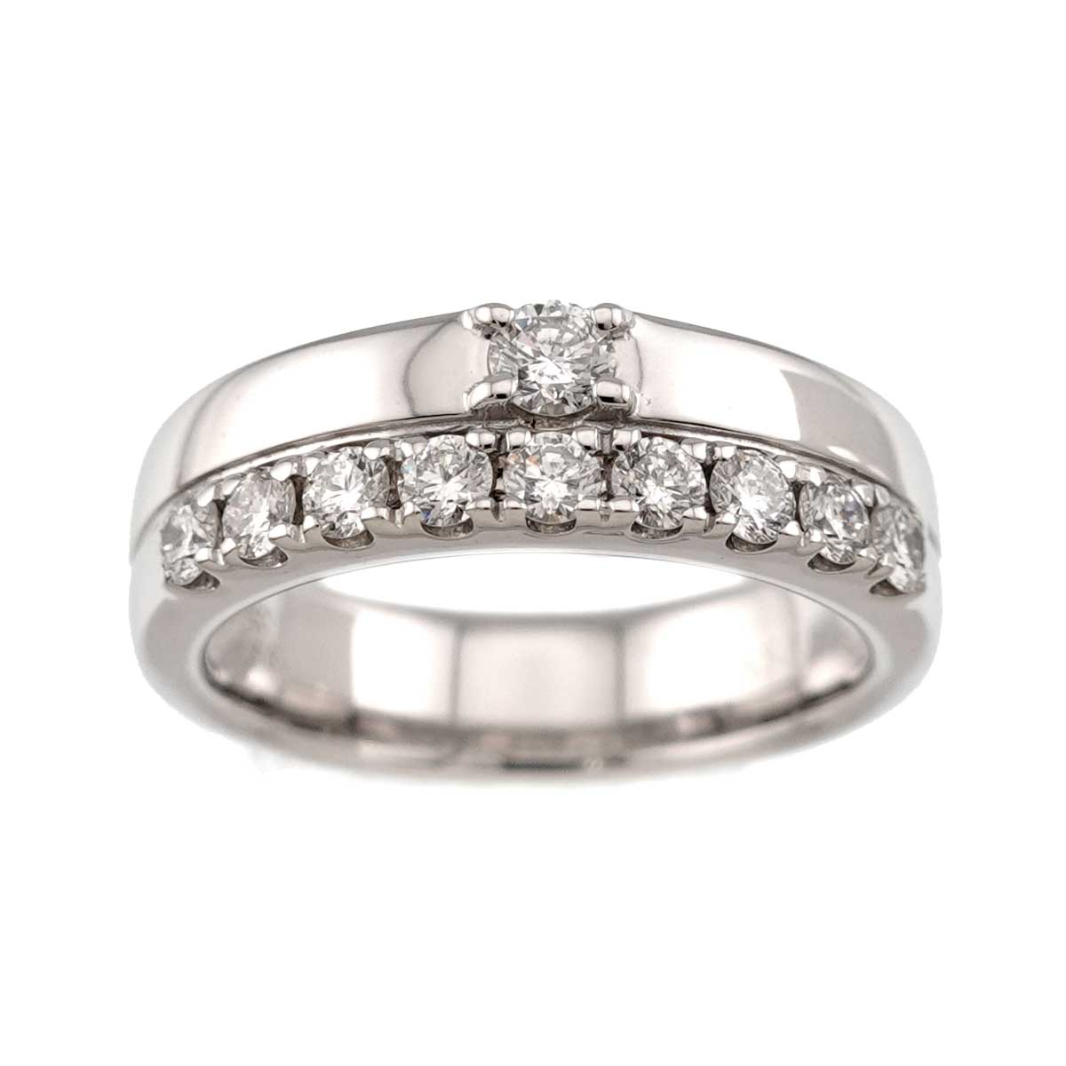 Diamond 0.46ct Ring 18K White Gold 750 Size5.5-5.75(US)