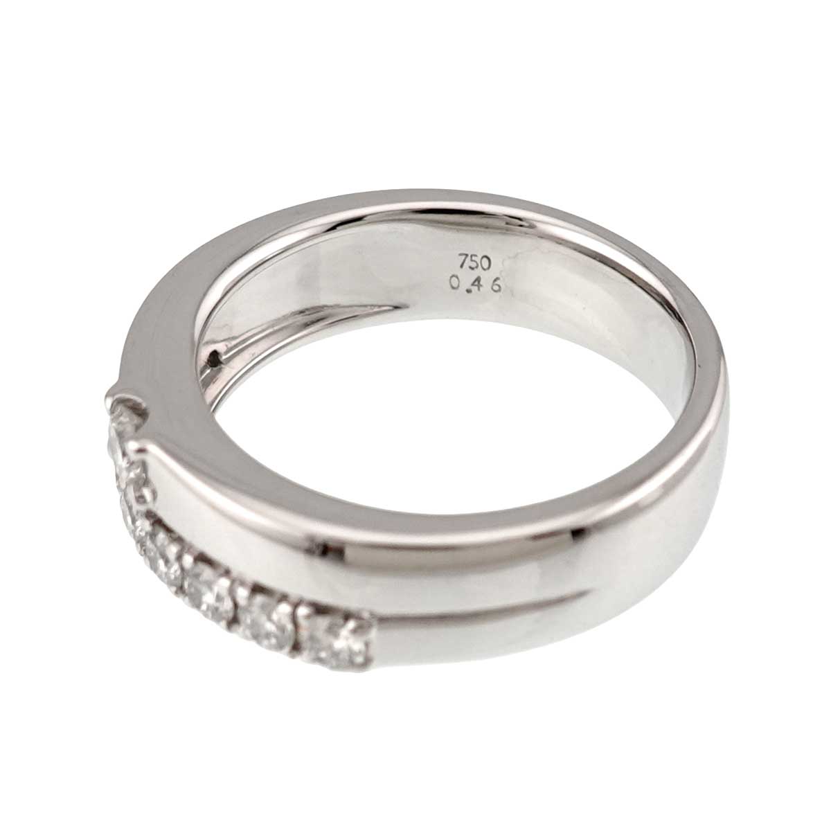 Diamond 0.46ct Ring 18K White Gold 750 Size5.5-5.75(US)