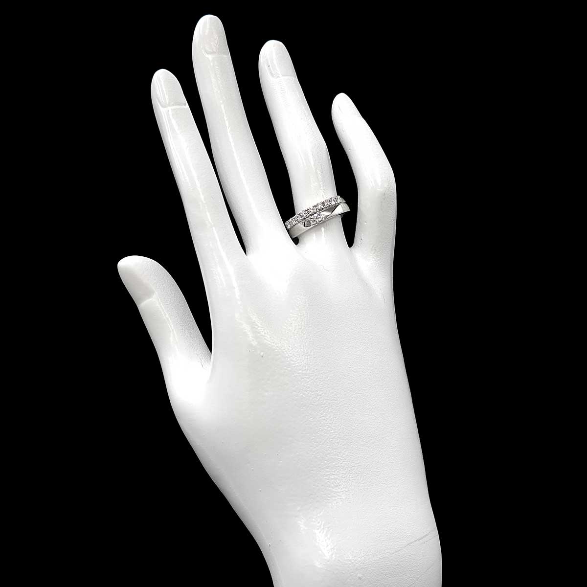 Diamond 0.46ct Ring 18K White Gold 750 Size5.5-5.75(US)