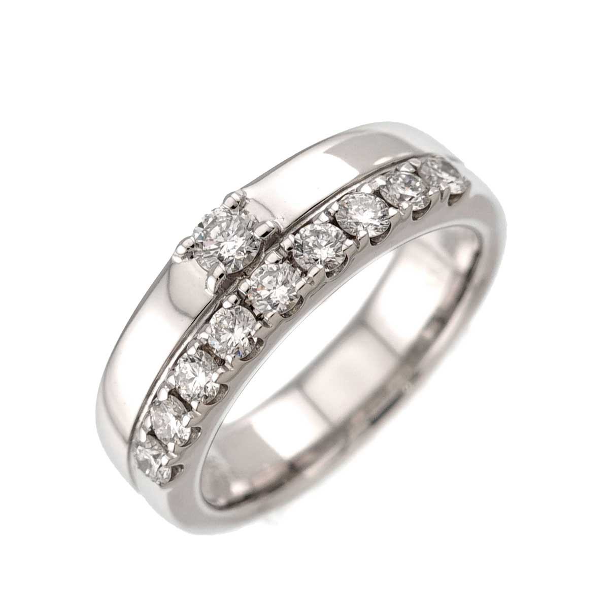 Diamond 0.46ct Ring 18K White Gold 750 Size5.5-5.75(US)