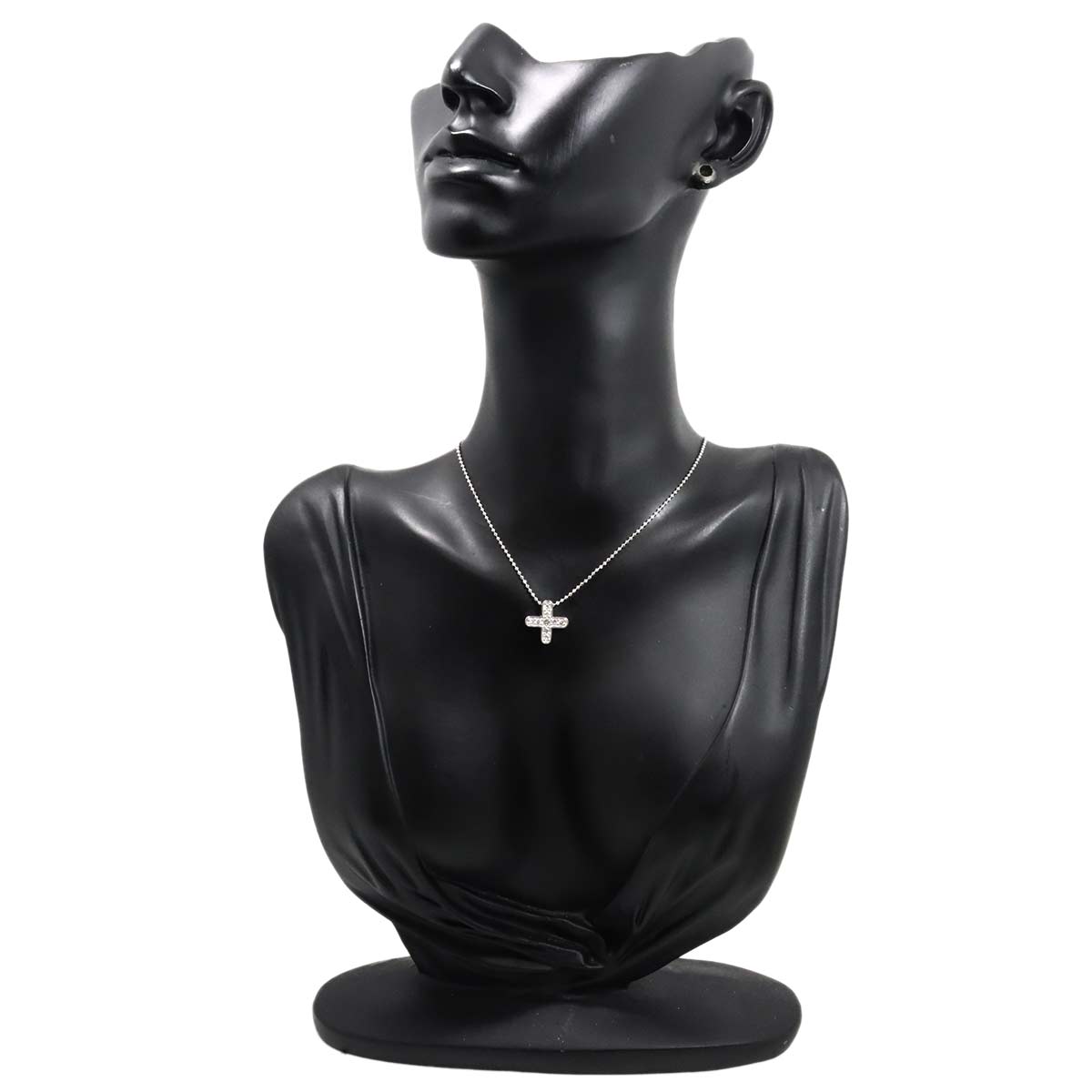 Diamond 0.33ct Cross Necklace 18K White Gold 750